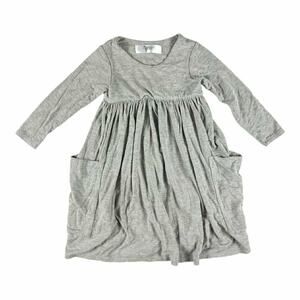 Remie Girl Gray Modal Long Sleeve Day Dress 4t